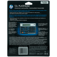 HP 12C Platinum Financial Calculator (Algebraic or RPN)