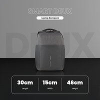 Volkano Smart Deux Laptop Backpack - Black/Charcoal