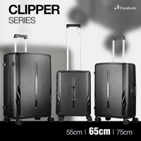 Travelwize Clipper PP 65cm 4-Wheel Spinner Luggage Black