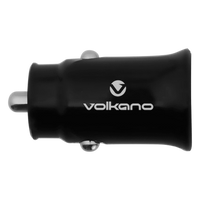 Volkano On-The-Go USB + Type-C 12w Car Charger - Black