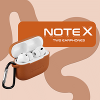 Amplify Note X 3 Series TWS Earphones - White Case + Orange Cover