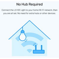 TP-Link Tapo L510E 8.7w Smart Wi-Fi Warm White Light Bulb, Dimmable, A60, E27
