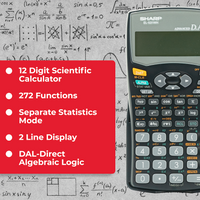 Sharp EL531 WH-BBK - Scientific Calculator - 272 Functions