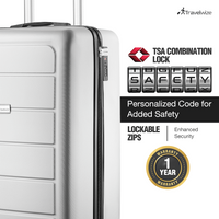 Travelwize Maple ABS 65cm 4-Wheel Spinner Luggage - Silver