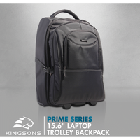 Kingsons Prime 15.6" Laptop Trolley Backpack - Black