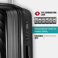 Travelwize Ripple PP 4-Wheel Spinner 55cm Luggage - Black