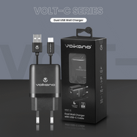 Volkano Volt-C Series Dual USB and USB-C Wall Charger with USB to USB-C Cable Included