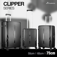 Travelwize Clipper PP 75cm 4-Wheel Spinner Luggage Black