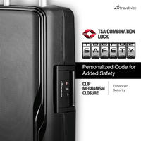 Travelwize Clipper PP 55cm 4-Wheel Spinner Luggage Black