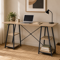 Everfurn Jordan Office Desk with 4 Shelves