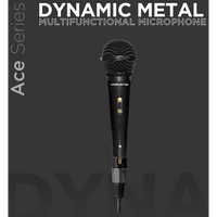 Volkano Ace Series Metal Wired Dynamic Vocal Microphone - Black