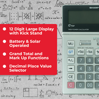 Sharp El2128V Semi-Desk Calculator