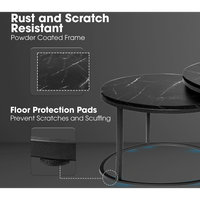 Everfurn Nile Nesting Coffee Table - Marble Black