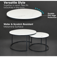 Everfurn Nile Nesting Coffee Table - Marble White