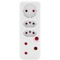 Ellies 4-Way Surge Adaptor with Schuko - WT