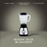 Elektra - 500w 1.5l Jug Blender (Glass Jug)