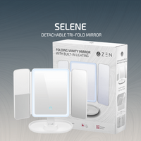 ZEN Selene Series Detachable Trifold Makeup Mirror - White