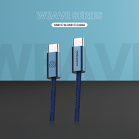 Volkano Weave Series 60w USB C to USB C 1.2m-Blue