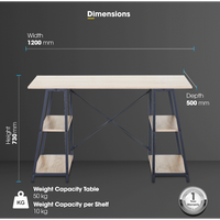 Everfurn Jordan Office Desk with 4 Shelves