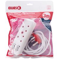 Ellies 4 Way Surge Extension Lead -3M - WT