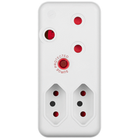 Switched 3-Way Medium Surge Adaptor - White