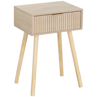 Everfurn Yoko Side Table Wood, Melamine, Pine Wood Legs, 1x Drawer