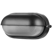 Ellies Arc Series - Large AC Oval Bulkheads - Aluminium + Glass - E27 Base -BK