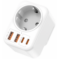 Volkano MultiVolt Series 2x USB-A + 2x USB-C adaptor SA Plug to multi travel socket 20Watt