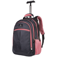 Volkano Orthopaedic Trolley Backpack 27L - Dark Grey/Pink