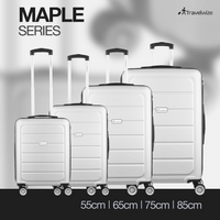 Travelwize Maple ABS 4-Wheels Spinner 4Pc Luggage Set Silver