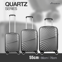 Travelwize Quartz PP 55cm 4-Wheel Spinner Luggage - Silver