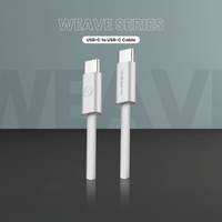 Volkano Weave Series 60w USB C to USB C 1.2m-White