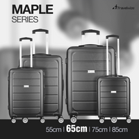 Travelwize Maple ABS 65cm 4-Wheel Spinner Luggage - Black