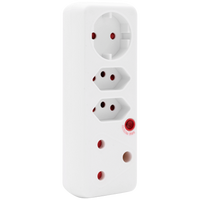 Ellies 4-Way Surge Adaptor with Schuko - WT