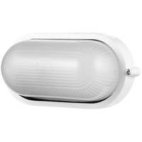 Ellies Illume Series - AC Oval Bulkhead - Aluminium + Glass - E27 Base - WT