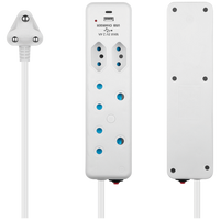 Switched 4-Way Extension Lead with 1x Type-C + 1x USB - 4m