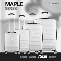 Travelwize Maple ABS 75cm 4-Wheel Spinner Luggage - Silver