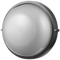 Ellies Illume Series - AC Round Bulkhead - Aluminium + Glass - E27 Base -BK
