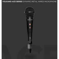 Volkano Ace Series Metal Wired Dynamic Vocal Microphone - Black