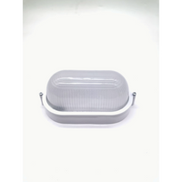 Ellies Illume Series - AC Oval Bulkhead - Aluminium + Glass - E27 Base - WT