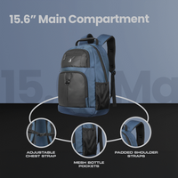 Volkano Franklin 15.6" Laptop Backpack - Navy/Black