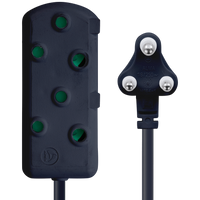 SWITCHED Light DUTY Side by Side (SBS) EXTENSION LEADS 10M - BK