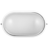 Ellies Illume Series - Large AC Oval Bulkhead - Aluminium + Glass - E27 Base -WT