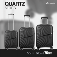 Travelwize Quartz PP 76cm 4-Wheel Spinner Luggage - Black