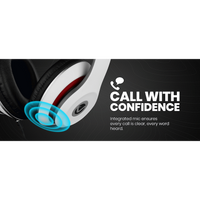 Volkano Falcon Series Headphones with Microphone - White
