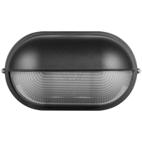 Ellies Arc Series - Large AC Oval Bulkheads - Aluminium + Glass - E27 Base -BK