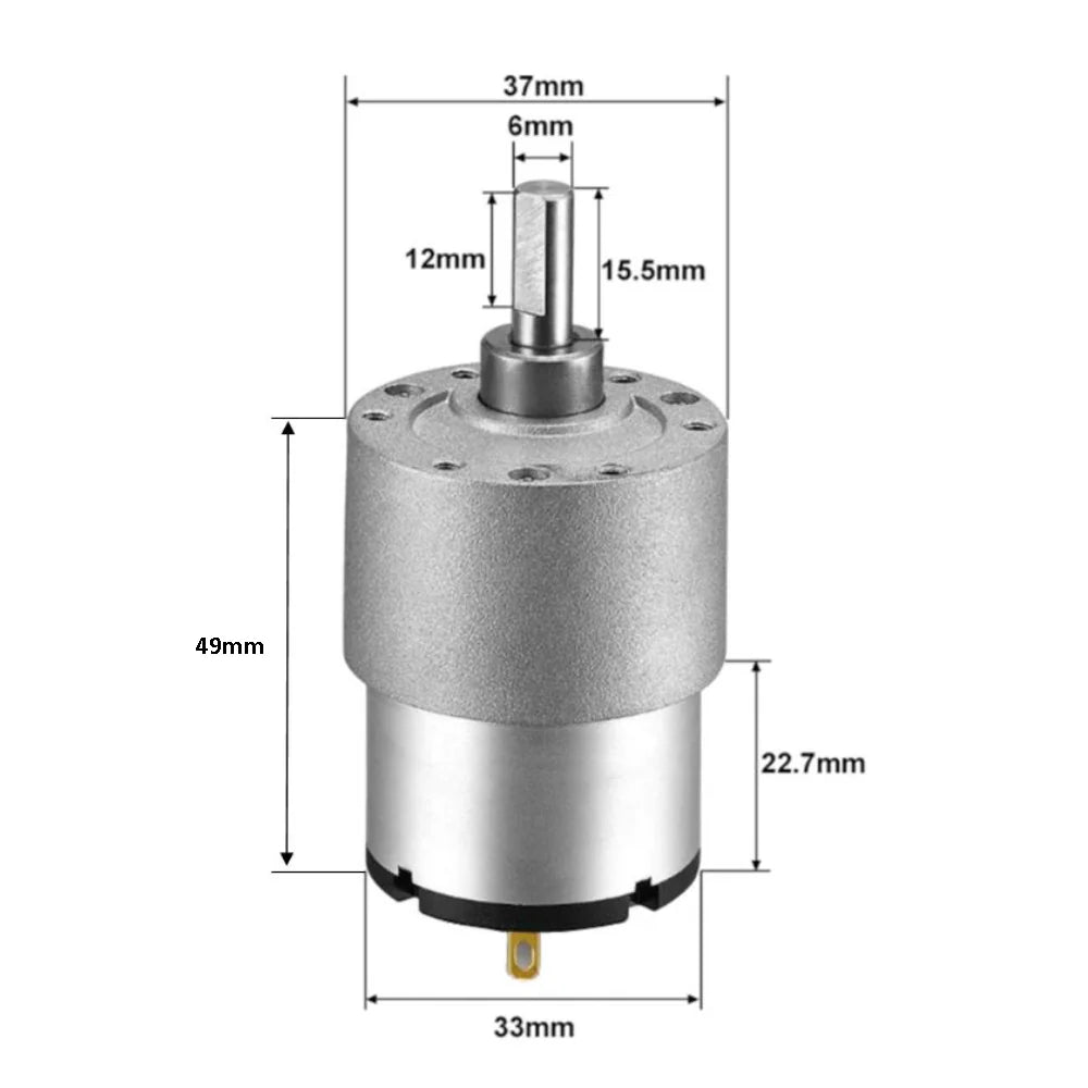 12V 37 Reduction Geared Motor