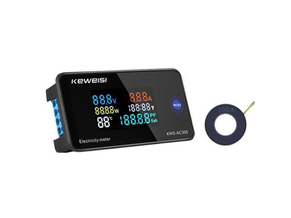 KWS-AC300 LCD Display AC Voltage and Current Power Meter - 20A with built in CT